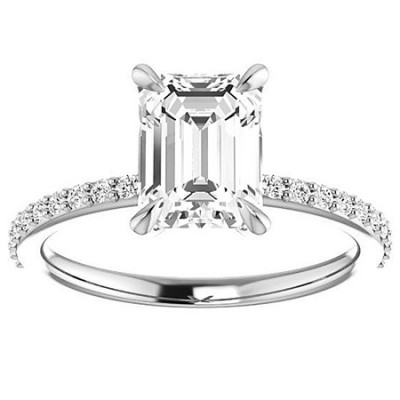 Three-Stone Princess cut Lab Grown Diamond Engagement Ring - eng947 ...