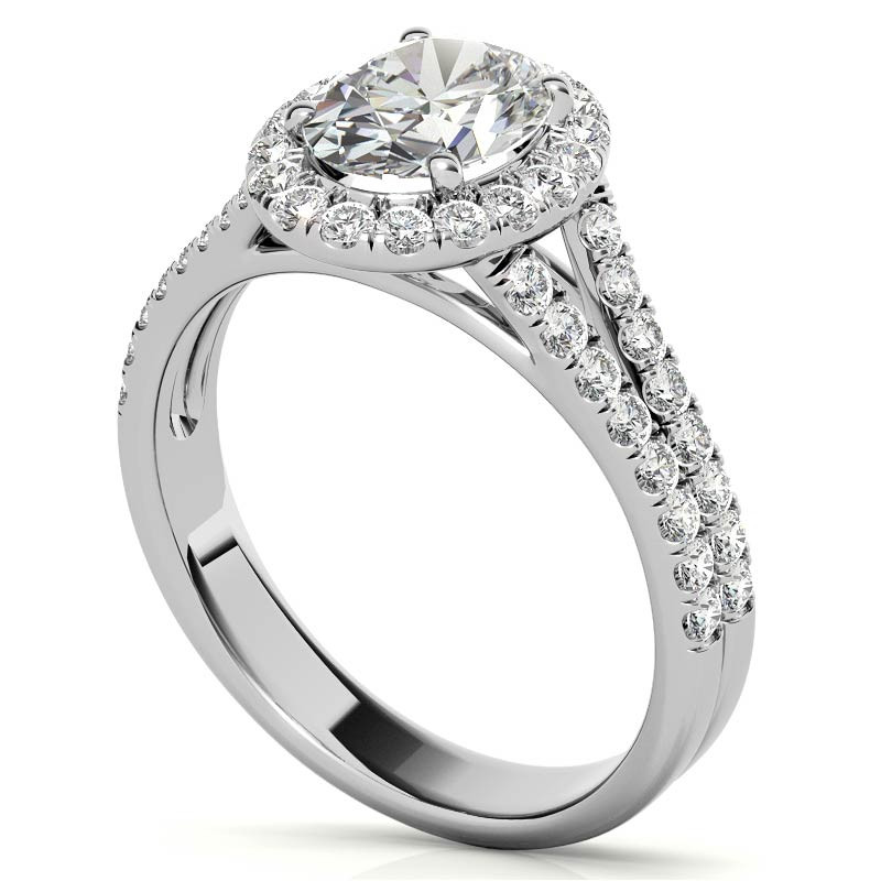 Oval Halo Split Shank Lab Grown Diamond Engagement Ring - eng206-ov ...
