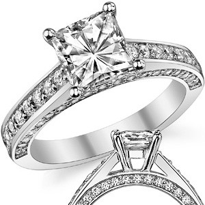 Princess Cathedral Lab Grown Diamond Engagement Ring