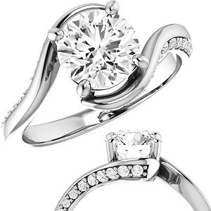 Round Bypass Lab Grown Diamond Engagement Ring