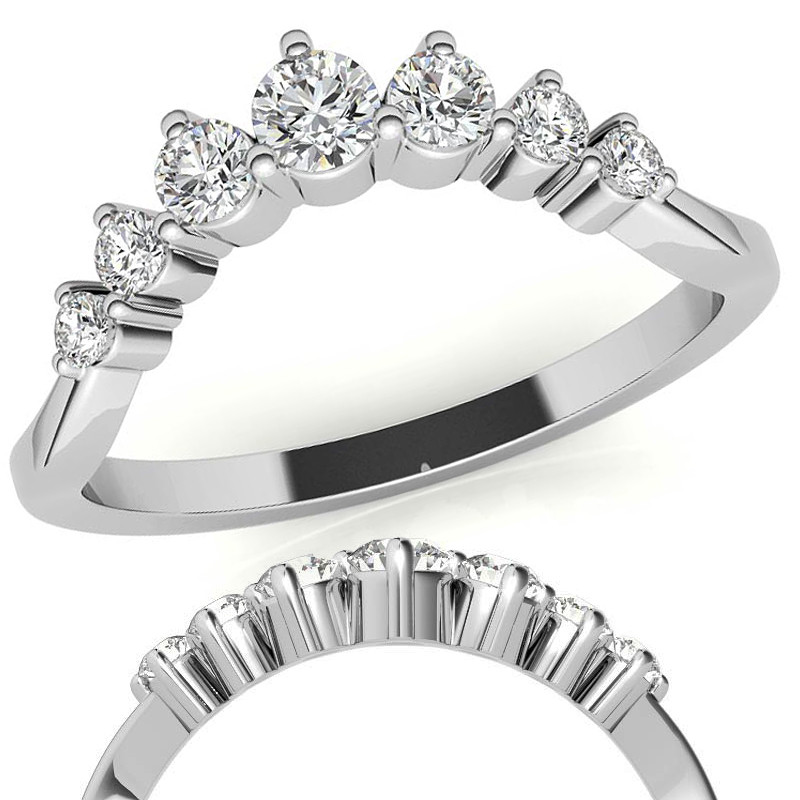 Round Lab Grown Diamond Curved Stackable Band (0.33tcw)
