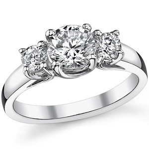 1.5ct (6.5/4.0mm) Round Brilliant Lab Grown Diamond Trellis 3 Stone Ring
